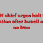 UN chief urges halt to escalation after Israeli strikes on Iran