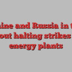 Ukraine and Russia in talks about halting strikes on energy plants