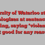 University of Waterloo stabber apologizes at sentencing hearing, saying ‘violence is not good for any reason’