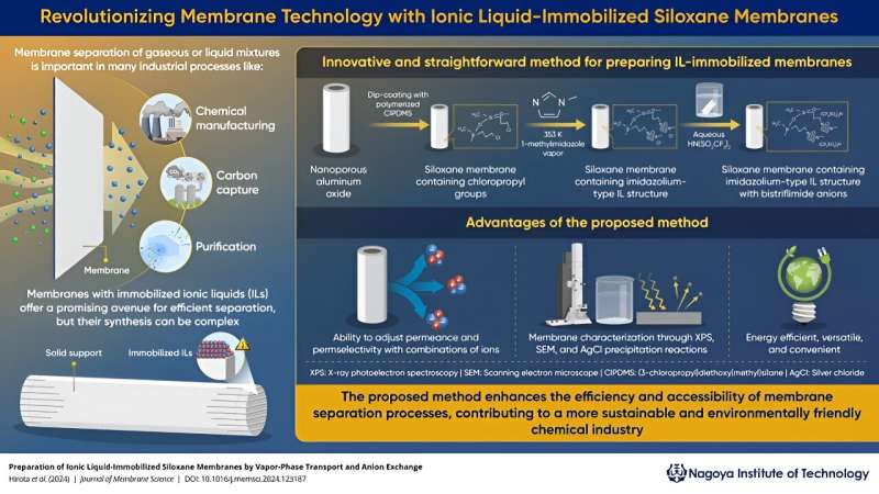 Unveiling a new technique for preparing ionic liquid-based membranes for mixture separation