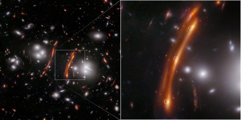 Galaxy Cluster PLCK G165.7+67.0 and SN H0pe Inset (Webb NIRCam)