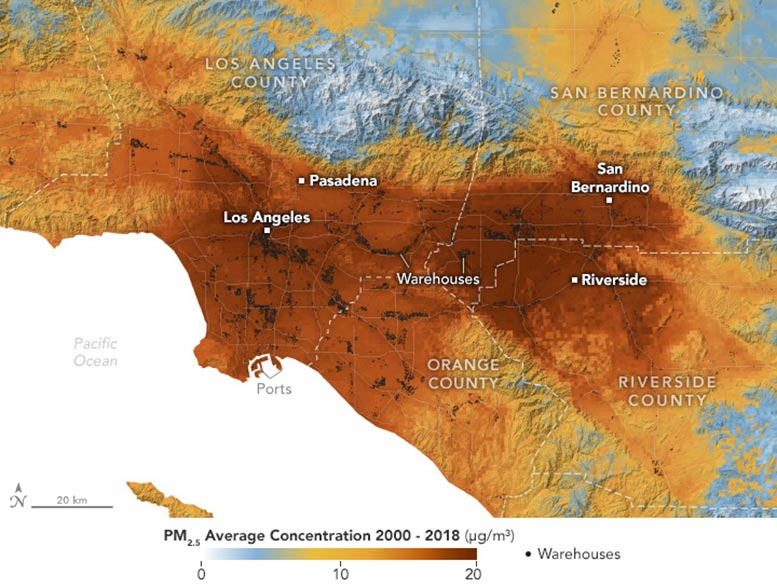 Los Angeles California Pollution 2000 2018 Annotated