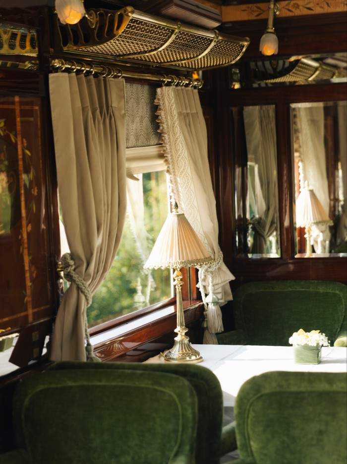 A restaurant on the Venice Simplon-Orient‑Express