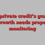 Why private credit’s gung-ho growth needs proper monitoring