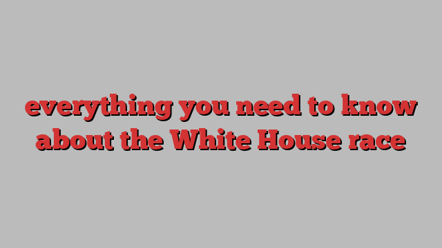 everything you need to know about the White House race