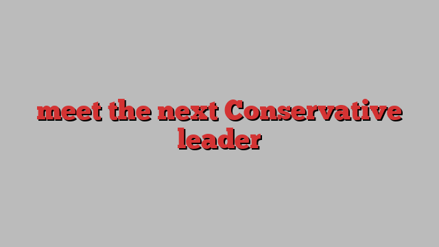 meet the next Conservative leader