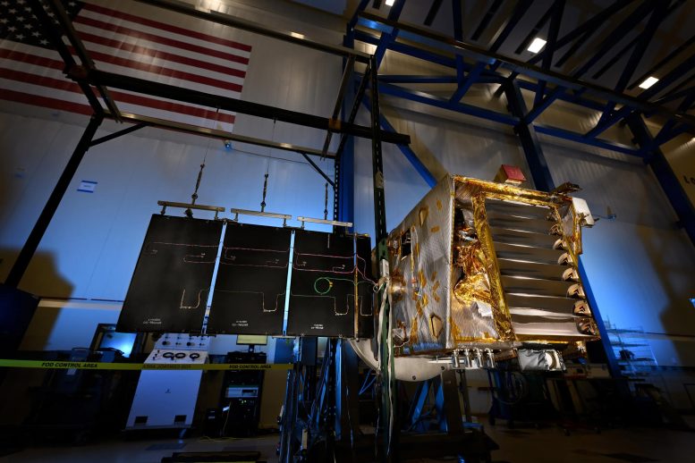 NASA Lunar Trailblazer Spacecraft in Clean Room