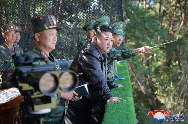 North Korean leader Kim Jong-un is seen visiting a special operations forces unit in North Korea, in October 2024. Independent journalists were not given access to cover the event depicted in this image distributed by the North Korean government.