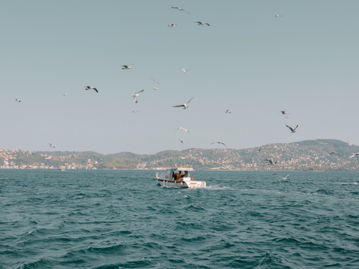 The view from a boat on the Bosphorus