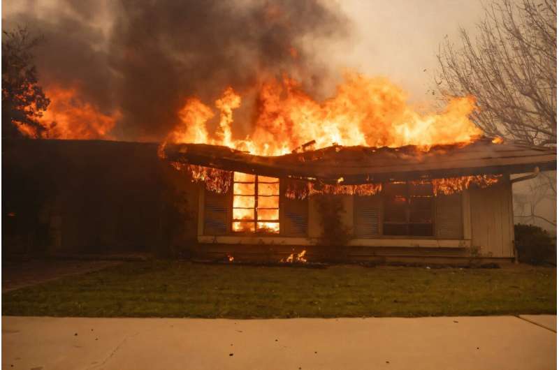 At least a dozen homes have been destroyed in the blaze in the Camarillo Heights area