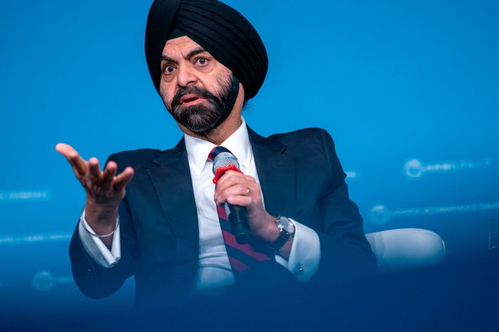 Ajay Banga, president of the World Bank, speaks at an event