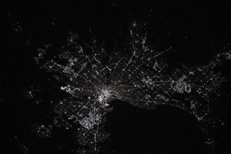 City Lights of Melbourne Australia From Space Station