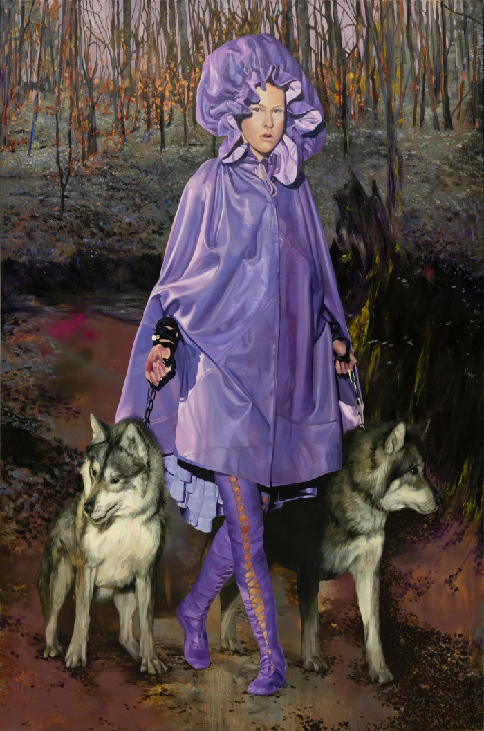 Laura with Wolves, 2024, by Olowska