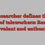 A researcher defines three types of teleworkers: Realistic, ambivalent and enthusiastic