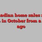 Canadian home sales rose 30% in October from a year ago