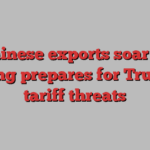 Chinese exports soar as Beijing prepares for Trump’s tariff threats