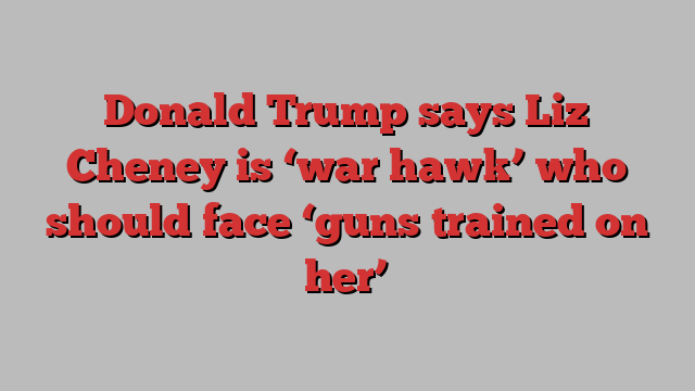 Donald Trump says Liz Cheney is ‘war hawk’ who should face ‘guns trained on her’