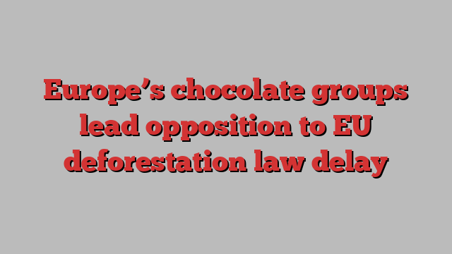 Europe’s chocolate groups lead opposition to EU deforestation law delay