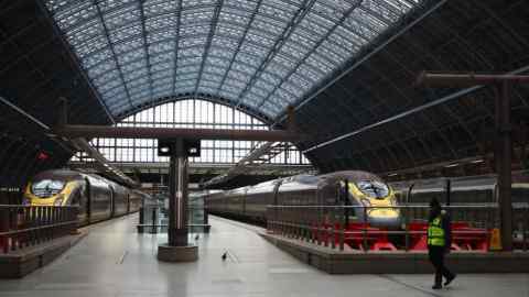 Eurostar trains at St Pancras