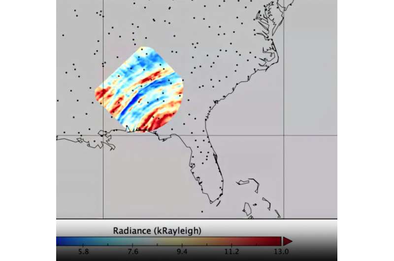 Hurricane Helene's gravity waves revealed by NASA's AWE