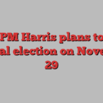 Irish PM Harris plans to hold general election on November 29