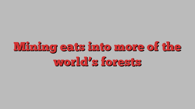 Mining eats into more of the world’s forests