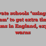 Private schools ‘using the system’ to get extra time in exams in England, expert warns