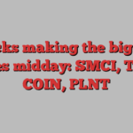 Stocks making the biggest moves midday: SMCI, TSLA, COIN, PLNT