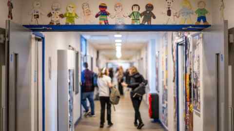 Children move between classes at Laleham Gap School, Ramsgate