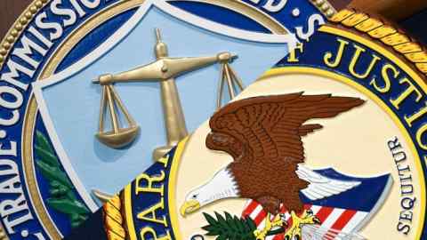 Composite image of the seals of the Federal Trade Commission and the US Department of Justice