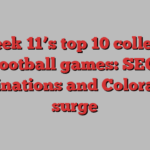 Week 11’s top 10 college football games: SEC eliminations and Colorado’s surge