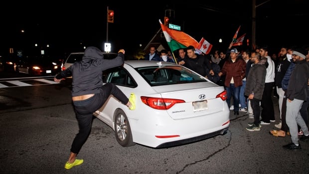 Weapons seen at protest near Hindu temple in Brampton, Peel police say