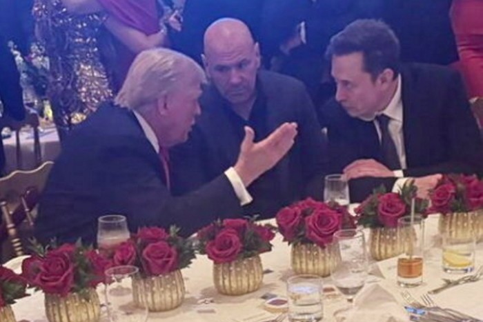 Donald Trump seen discussing the election with Elon Musk and Dana White at Mar-a-Lago